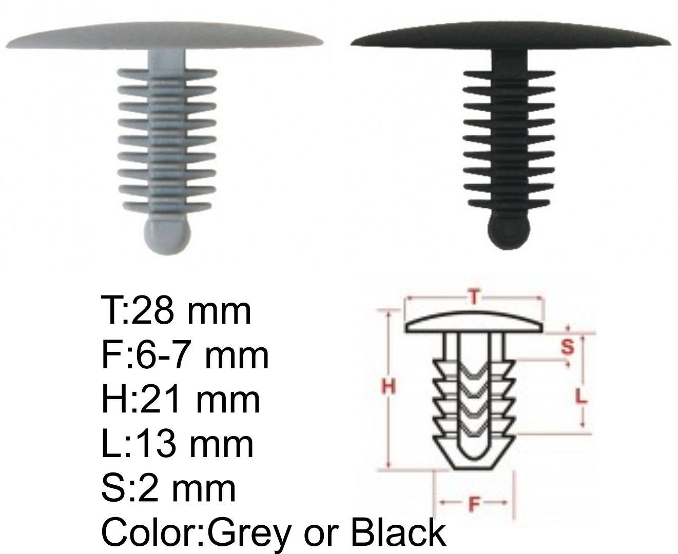 Plastic Car Trim Panel fir tree Clips universal roof cloth retainer